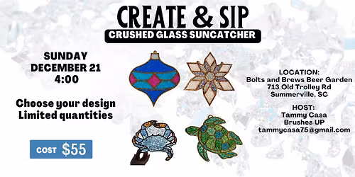 Crushed Glass Suncatcher Create and Sip at Bolts & Brews Beer Garden