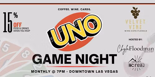 UNO Game Night! Coffee. Wine. Cards.