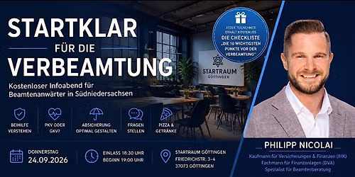 Startklar f\u00fcr die Verbeamtung - Kostenloser Infoabend f\u00fcr Beamtenanw\u00e4rter