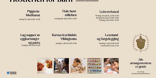 H\u00f8stferien for barn p\u00e5 Drammensbiblioteket