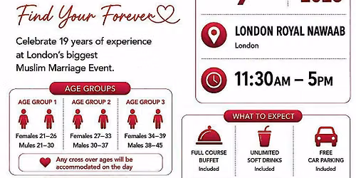 Muslim Marriage Events London - 3 Age Groups