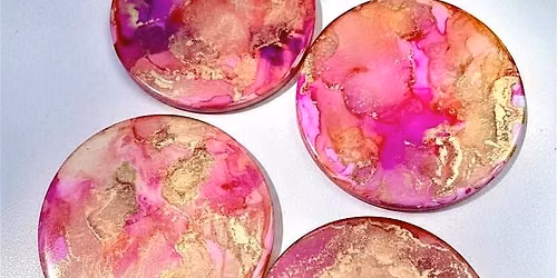 Create gorgeous wine glasses or coasters at our Alcohol Ink workshop
