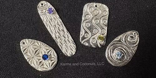 Fine Silver Pendant with Faceted Gem - $65