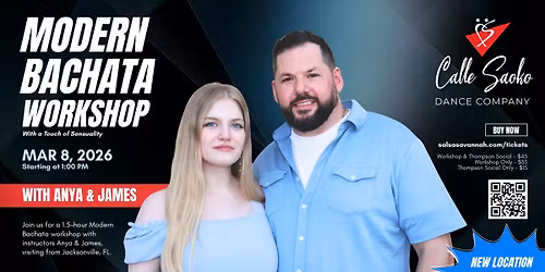 Modern Bachata Workshop with Anya & James in Savannah, GA\ud83d\udc83\ud83d\udd7a