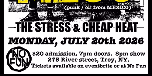 Asylum Albany Presents: Mess \/ The stress \/ Cheap Heat