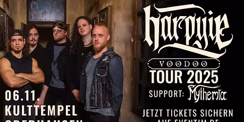 HARPYIE \u2022 Voodoo Tour 2025 \u2022 Oberhausen | Kulttempel \u2022 Support: Mythemia