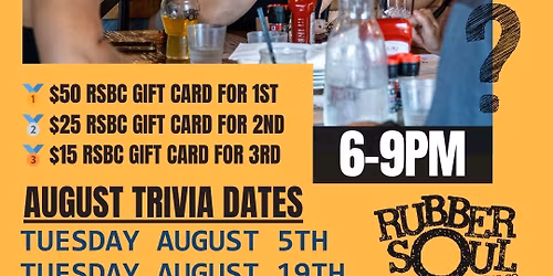 Trivia Tuesdays at Rubber Soul Brewing Company