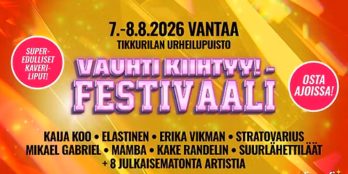 Vauhti Kiihtyy! Vantaa -Festivaali 2026