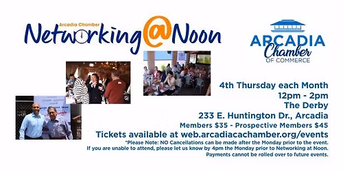Arcadia Chamber Networking@Noon at the Derby