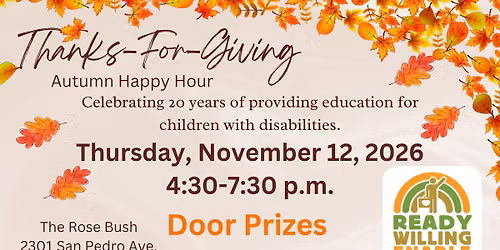 20th Anniversary Celebration- Thanks-for-Giving Happy Hour