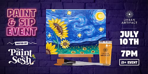 Paint & Sip Painting Event in Cincinnati, OH \u2013 \u201cSunflower Night\u201d at Urban A