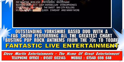 ROAR ARE STARRING AT THE CARR LANE SPORTS AND SOCIAL CLUB GRIMSBY - SATURDAY THE 10th JAN 2026