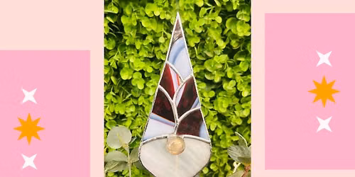 Stained Glass Gnome Plant Stake with Morgan's Stained Glass