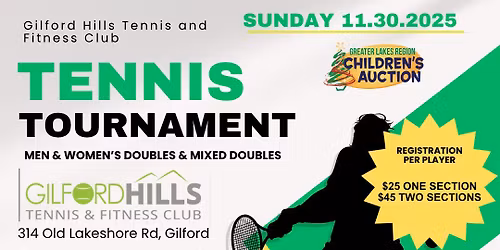 Gilford Hills Tennis Tournament on Nov 30th