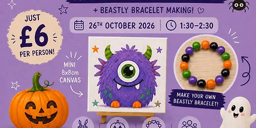 Kids mini monster canvas making workshop 