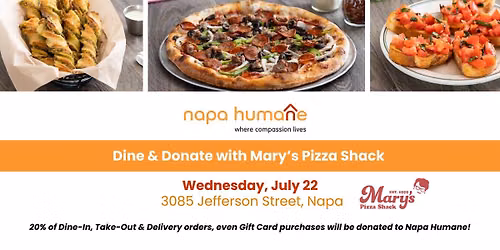 Dine & Donate at Mary's Pizza Shack benefiting Napa Humane