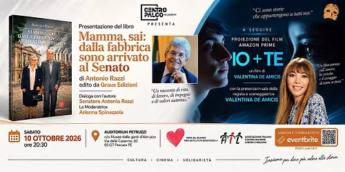 PRESENTAZIONE LIBRO + PROIEZIONE FILM "IO + TE"