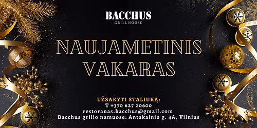 Naujametinis vakaras grilio namuose Bacchus