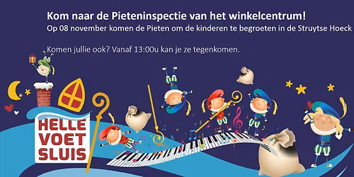 Inspectie winkelcentrum De Struytse Hoeck door de Pieten