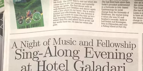 A Night of Music and Fellowship Sing-Along Evening at Hotel Galadari