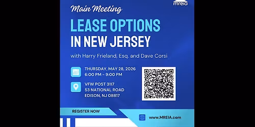 Main Meeting: Lease Options in New Jersey