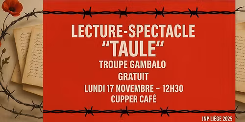\u201cTaule\u201d \u2013 Lecture-spectacle \u2013 JNP Li\u00e8ge 2025