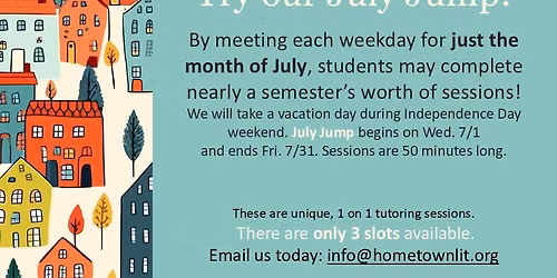 July Jump: A Semester's Worth of Tutoring in One Month!