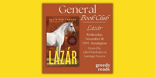 Greedy Reads Book Club October: "L\u00e1z\u00e1r" by Nelio Biedermann