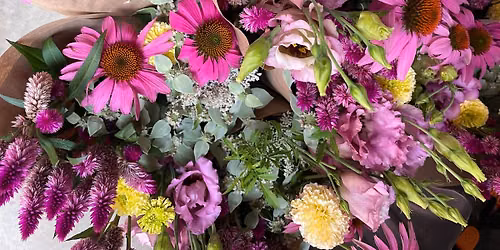 Local Lisianthus Flower Arranging Class + Wine, Charcuterie, Cheese