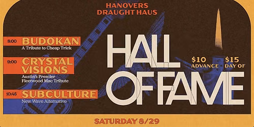 Seventies Night with Crystal Visions + Budokan + Subculture @ Hanovers