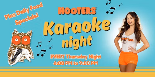  Hooters Karaoke + All You Can Eat Wings 
