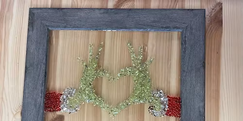 Grinch - Shattered Glass Art & Resin - 8x10 frame