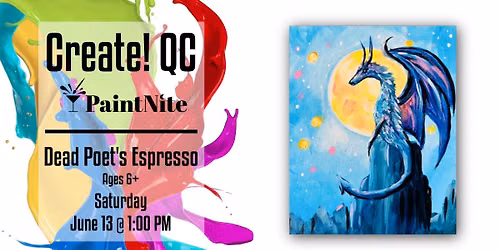 Paint Nite at Dead Poet's Espresso: Moonlight Dragon