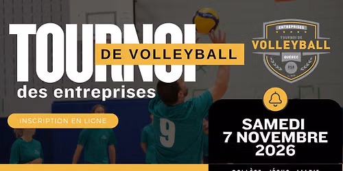 Tournoi de Volleyball des entreprises Novembre 2026