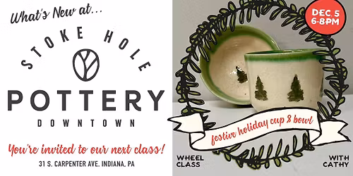 Festive Cup and Bowl on the Wheel with Cathy