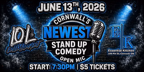 Cornwall's NEWEST Stand Up Comedy Open Mic