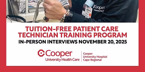 In-Person Interviews: Cooper-Cape Regional Patient Care Technician (PCT) Training Program