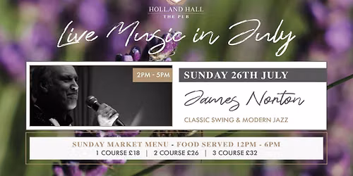 Live Music Sundays in July at The Pub with James Norton