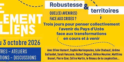 Forum du Parlement des Liens - Robustesse et territoires
