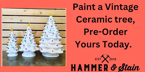 PRE-ORDER Light Up Holiday Tree Ceramic Workshop Orders must be placed by 10\/22\/25