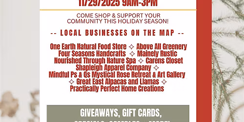 HOLIDAY HOP! [SHAPLEIGH/NEWFIELD ME] 11/29/25 9AM-3PM