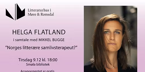 Forfatterm\u00f8te - Helga Flatland. "S\u00e5 gj\u00f8r vi s\u00e5"