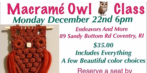 Macram\u00e9 Owl \ud83e\udd89 Class