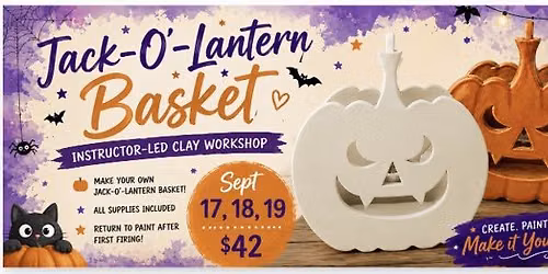 Clay Jack-O-Lantern Basket