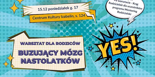 Buzuj\u0105cy m\u00f3zg nastolatka \u2014 warsztaty dla rodzic\u00f3w z gminy Izabelin