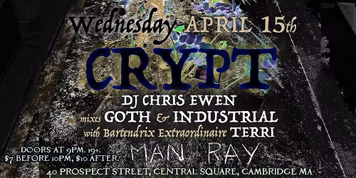 CRYPT Wednesday April 15th