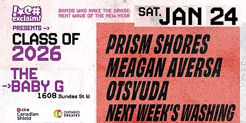 Class Of 2026 feat. Prism Shores, Meagan Aversa, Otsyuda, Next Week's Washing at The Baby G