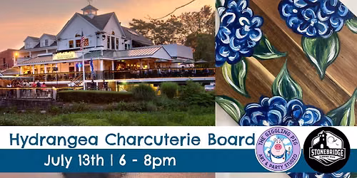 Hydrangea Charcuterie Board Paint and Sip