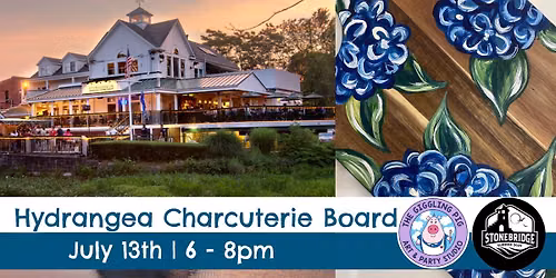 Hydrangea Charcuterie Board Paint and Sip