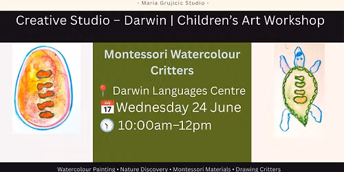 Montessori Watercolour Critters Workshop \u2013 Darwin
